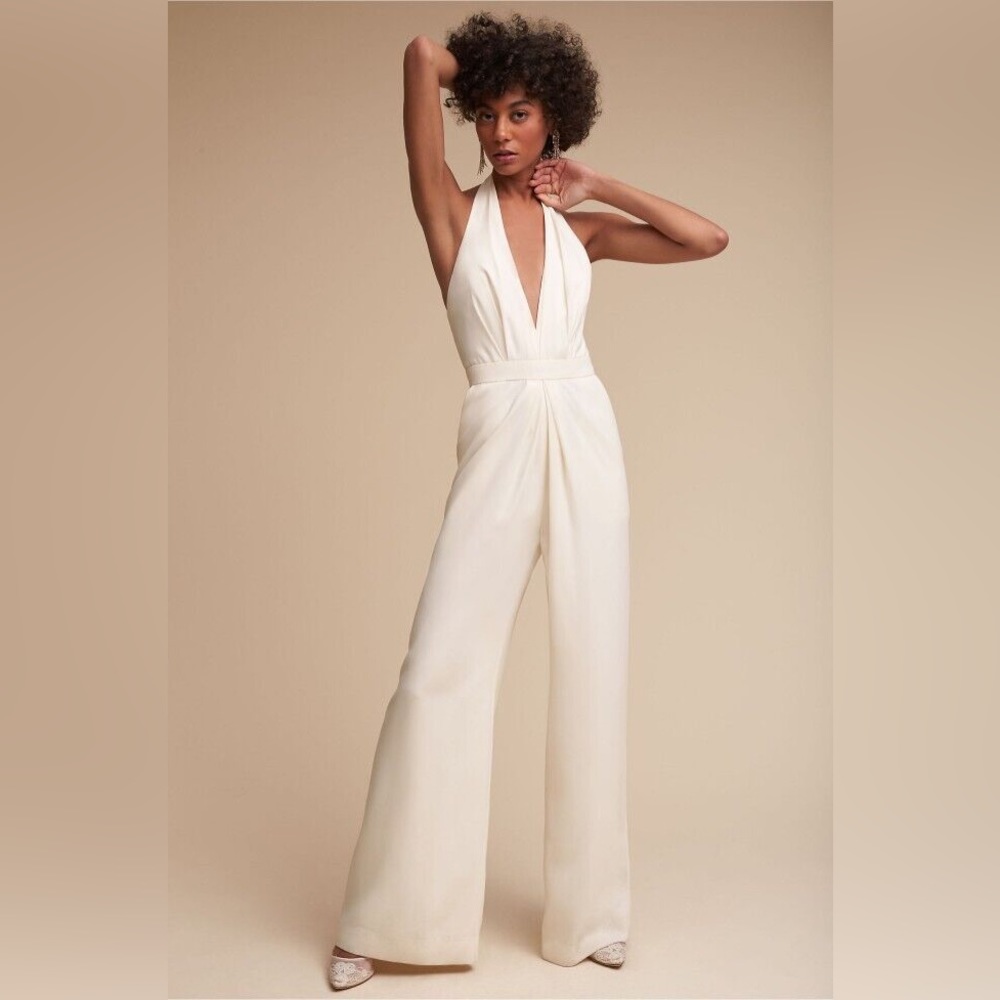 Jill Jill Stuart BHLDN white jumpsuit - bridal / reception outfit